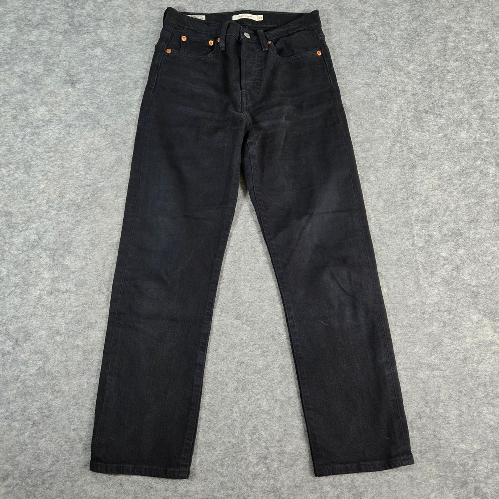 Levi's Womens Black Premium Wedgie Straight High Rise Jeans 24